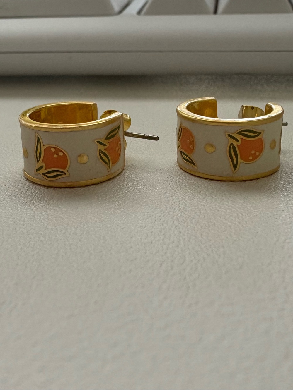 Madewell Enamel Clementine Hoop Earrings 🍊